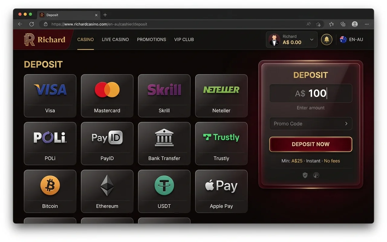 Payment methods and cashouts – Richard