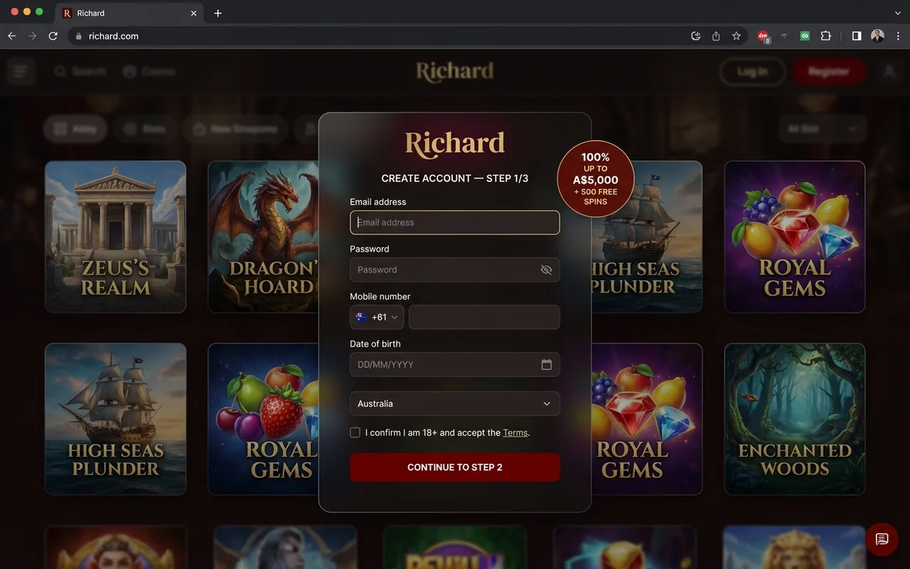 Sign up in under 60 seconds – Richard