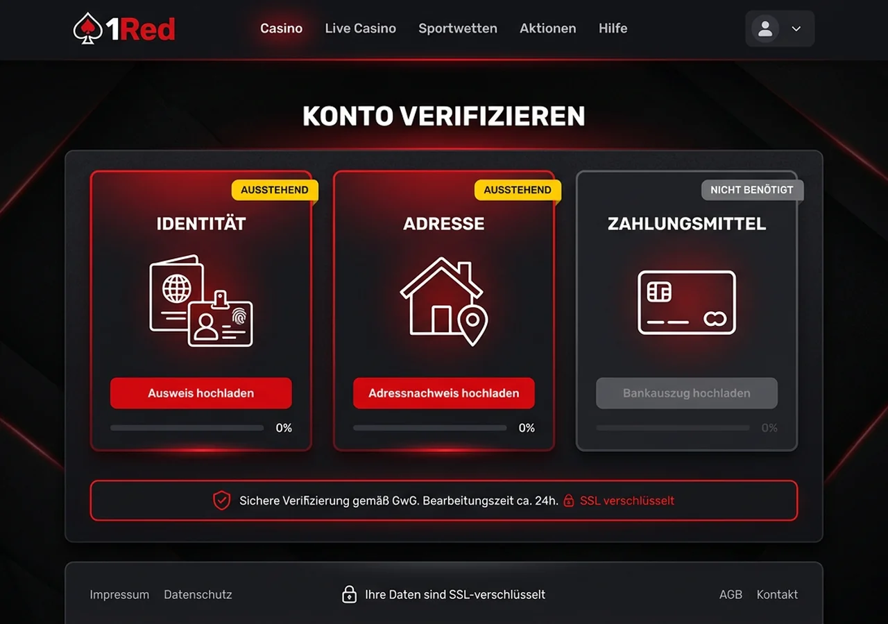 Konto-Verifizierung (KYC) – 1Red